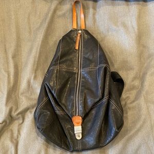 Italian genuine leather backpack